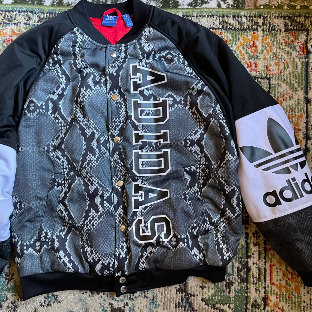 Adidas unisex snakeskin bomber coat puffy large